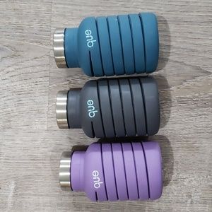 SET OF 3 QUE COLLAPSIBLE WATER BOTTLES